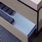 Modern Console Vanity with Grey Oak Cabinet, Pink Ceramic Sink, 35
